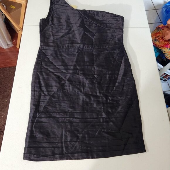 Code Dress Womens Size 12 Black One Shoulder Cocktail Party Rayon Polyester NWT - Picture 6 of 14